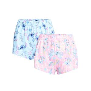 Stitch Women's and Women's Plus Jersey Sleep Shorts, 2-Pack, Size 3X (22W-24W)